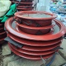 Chậu xi măng tròn sơn đỏ - chậu 80cm